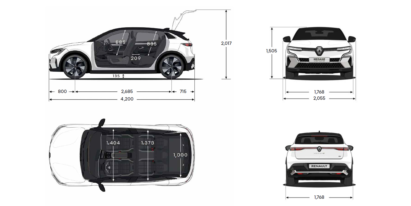 Renault Megane E Tech Abmessungen